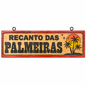 Placa Linha Especial Desenho Tropical e Letras